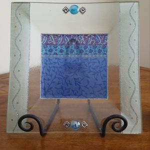 Fused art glass tray